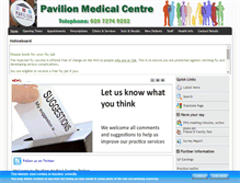 Tablet Screenshot of pavilionmedicalcentre.co.uk